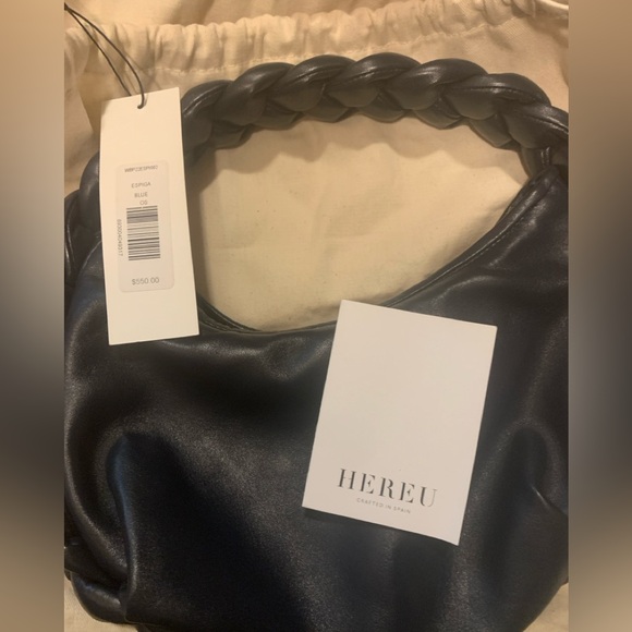 NWT Hereu - Espiga Lambskin Braided Handle Bag - Navy - Picture 10 of 10